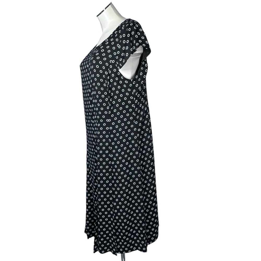 JONES NEW YORK Black White Polka Dot Short Sleeve Dress Women's Size 14W - Picture 5 of 16